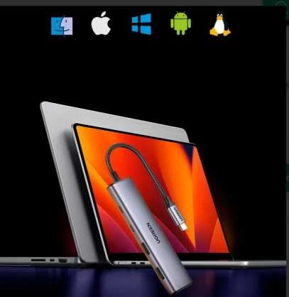 Adapteris HUB UGREEN CM473 USB-C su 2x USB-A, 2x USB-C