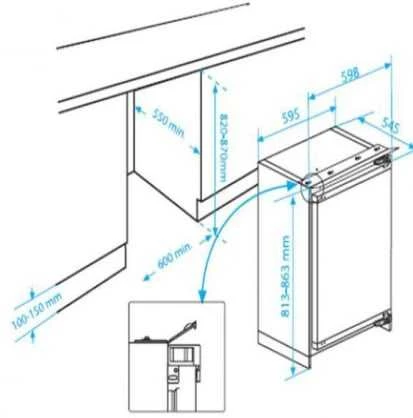 BEKO Integruojamas šaldytuvas BU1154N, E energetinė klasė, aukštis 81,8cm