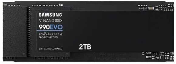 Kietasis diskas Samsung 990 EVO, 2000 GB, Rašymo greitis 4200 MB/s, Skaitymo greitis 5000 MB/s