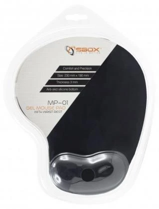 Sbox Technology SBOX pelės kilimėlis žaidimams ergonominis 23×19, juodos spalvos (MP-01B)