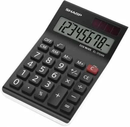 Skaičiuotuvas Sharp SH-EL310ANWH, juodai/baltos spalvos korpusas