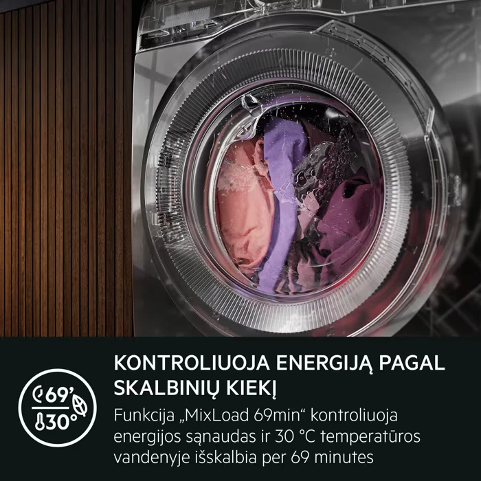 Skalbimo mašina AEG 7000 ProSteam LFR73944FQE, 9 kg, UniversalDose, balta (komplekte nėra nuo užliejimo saugančio įrenginio su „Aqua Control“ jutikliu)