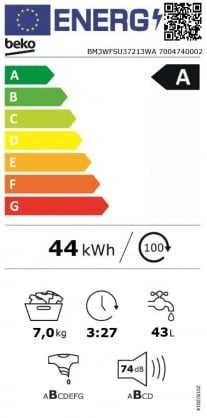Skalbimo mašina BEKO BM3WFSU37213WA