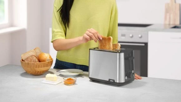 BRAUN pusryčių skrudintuvas HT 1510 BK, 8 skirtingi nustatymai, Juodas