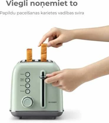 BUYDEEM 2 gabalėlių skrudintuvas, modelis DT620E, spalva Cozy Greenish, EU