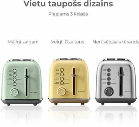 BUYDEEM 2 gabalėlių skrudintuvas, modelis DT620E, spalva Cozy Greenish, EU