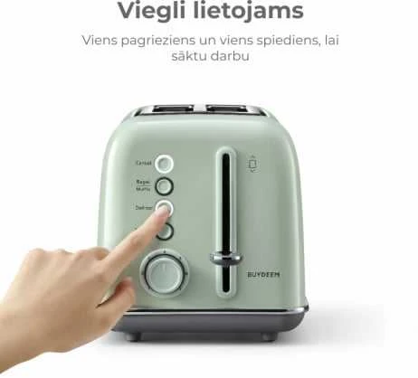 BUYDEEM 2 gabalėlių skrudintuvas, modelis DT620E, spalva Cozy Greenish, EU