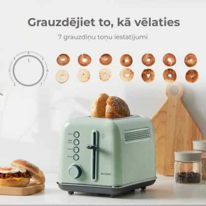 BUYDEEM 2 gabalėlių skrudintuvas, modelis DT620E, spalva Cozy Greenish, EU