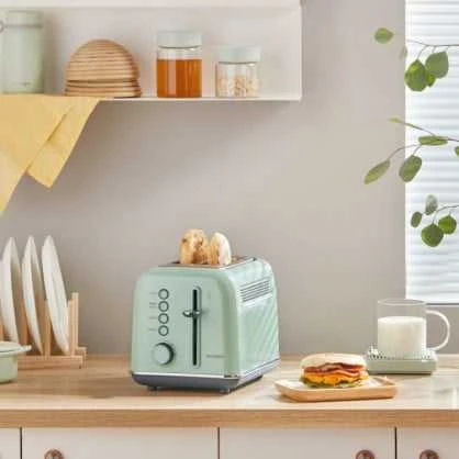 BUYDEEM 2 gabalėlių skrudintuvas, modelis DT620E, spalva Cozy Greenish, EU