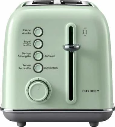 BUYDEEM 2 gabalėlių skrudintuvas, modelis DT620E, spalva Cozy Greenish, EU
