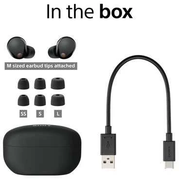 Sony WF-1000XM5 Earbuds Belaidės ausinės, ANC, belaidis įkrovimas, Juodos spalvos