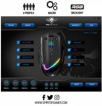 Spirit Of Gamer Pro Series Pelė žaidimams PRO-M3 RGB + Pelė kilimėlis Juodas