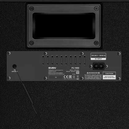 Garsiakalbis SVEN PS-1900, juodas (1000W, TWS, Bluetooth, FM, USB, LED ekranas, kintamoji srovė)