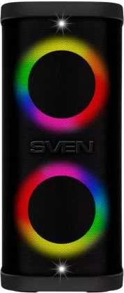 Nešiojamas garsiakalbis SVEN PS-950, juodas, galia 2x80W (RMS), TWS, Bluetooth, IPx4, FM, USB, Micro SD, LED ekranas, ličio baterija
