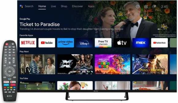 Televizorius eSTAR Android TV 43"/101cm 2K FHD LEDTV43A1T2 Juodas