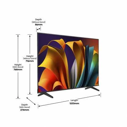 „Hisense UHD“ išmanusis televizorius | 55A6N | 55" | Išmanusis televizorius | VIDAA OS | UHD | Juodas