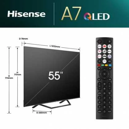 Televizorius Hisense 55A7NQ | 55 | Smart TV | VIDAA | UHD | Juodas