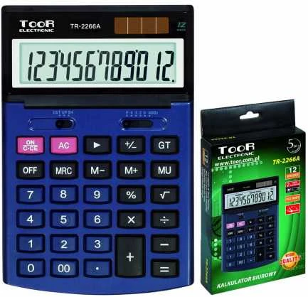 Toor Electronic TR-2266A mėlynas skaičiuotuvas su pakuote