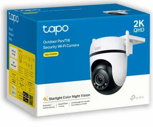 TP-LINK | Pan/Tilt Security Wi-Fi kamera | Tapo C520WS | Kupolas | 4 MP | 3,18 mm/F1,6 | IP66 | H.264 | „MicroSD“, iki 512 GB