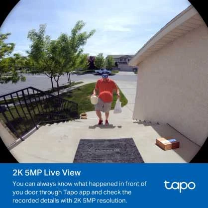 TP-LINK | Video Doorbell Camera | Tapo D235 | 5 MP | 1.18mm/F1.8 | IP66 | H.264 | Micro SD, Max. 512