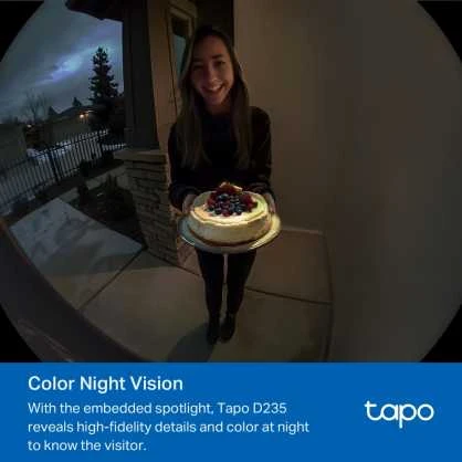 TP-LINK | Video Doorbell Camera | Tapo D235 | 5 MP | 1.18mm/F1.8 | IP66 | H.264 | Micro SD, Max. 512