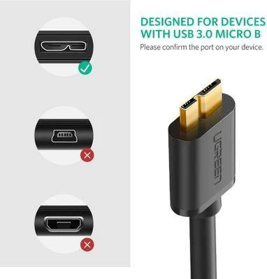 UGREEN USB 3.0 - Micro USB 3.0 kabelis 0,5m