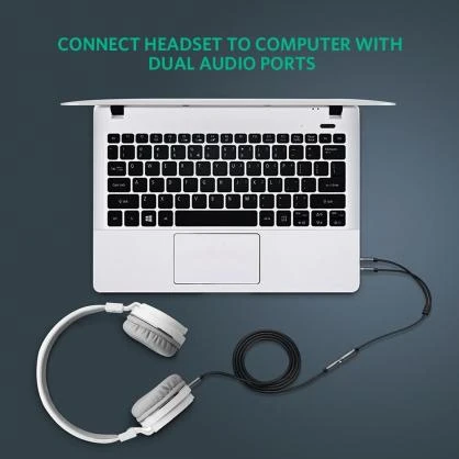 Audio kabelis UGREEN 3.5mm lizdas - 2xkištukas - Juodas