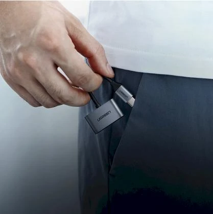 UGREEN Adapteris USB-C kištukas - USB-C ir 3.5mm lizdai pilkas