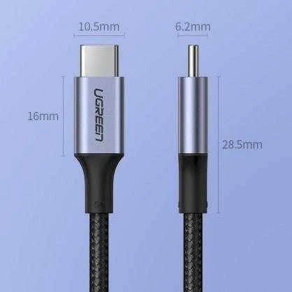 USB C į USB C laidas UGREEN US316, 100W, 3m - juodas