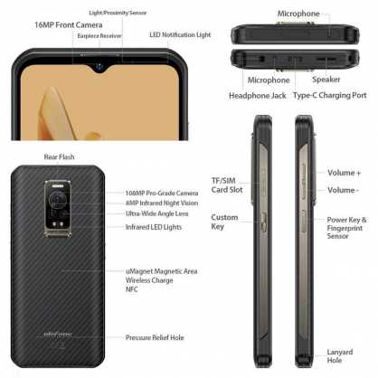 Mobilus Telefonas - Ulefone Armor 17 Pro Helio G99 8GB/256GB 5380mAh Juodas