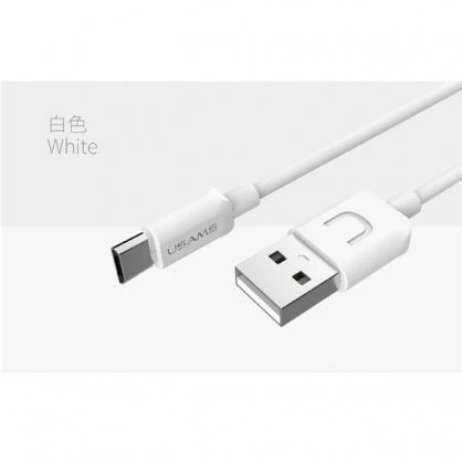 Štai vertimas: USAMS U-Turn microUSB kabelis 1 m baltos spalvos 2A MICUSBXD02 (US-SJ098)
