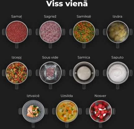 AENO CR1S Smart Cooking Robot, 3.5L Bowl, 8 Programs, 5" Screen, Juodas