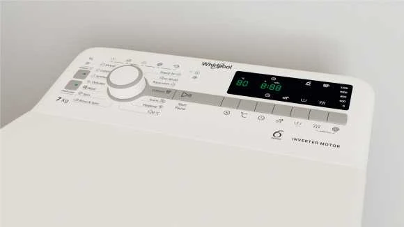 WHIRLPOOL Viršutinė skalbimo mašina TDLR 7231BS EU 7kg, 1200 aps./min., D energijos klasė, Plotis 40 cm, Gylis 60 cm, Inverterinis variklis