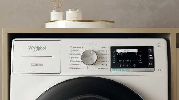 Whirlpool Skalbimo mašina | W8 99AD SILENCE EE | Energy efficiency class A | Front loading | Skalbimo talpa 9kg | 1400 RPM | Gylis 64.3 cm | Plotis 59.9 cm | LCD | Steam function | Direct drive | Baltas