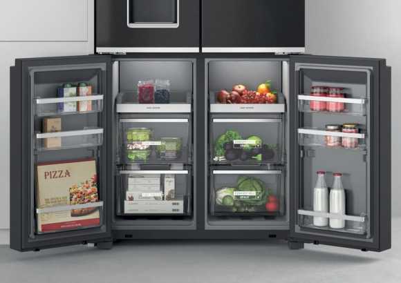 Whirlpool Šaldytuvas | WQ9I FO2BX EF | Energy efficiency class E | Free standing | Side by side | Height 187.6 cm | No Frost system | Šaldytuvas net capacity 355 L | Šaldiklis net capacity 237 L | Ekranas | 41 dB | Juodas