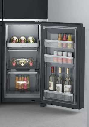 Whirlpool Šaldytuvas | WQ9I FO2BX EF | Energy efficiency class E | Free standing | Side by side | Height 187.6 cm | No Frost system | Šaldytuvas net capacity 355 L | Šaldiklis net capacity 237 L | Ekranas | 41 dB | Juodas
