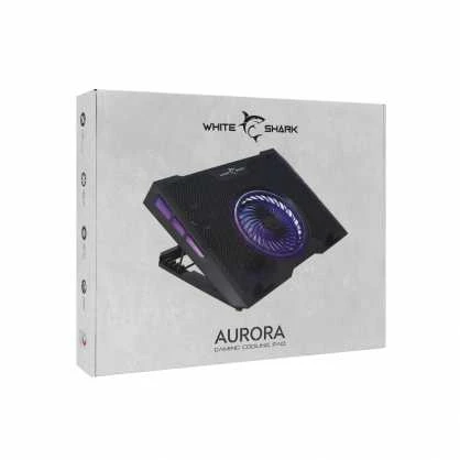 White Shark Baltas Shark Baltas Shark COOLING PAD, AURORA / 5 Fans RGB, Juodas (GCP-13)