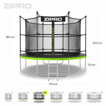 Zipro JumpPro IN Batutas su vidiniu tinklu, 312cm