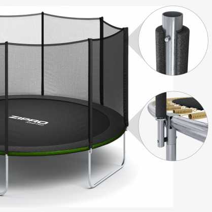 Zipro Jump Pro OUT batutas su išoriniu tinklu, 374 cm