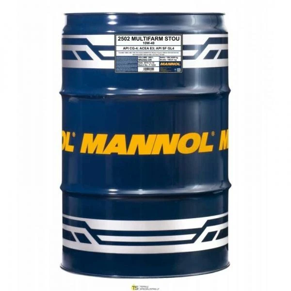 Mannol Alyva Multifarm STOU 10W/40 pusiau sintetinė varikliams 208 L / 180KG