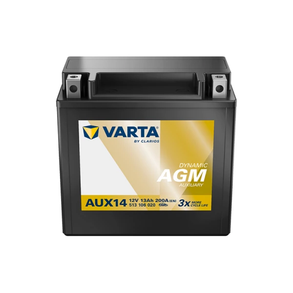 Varta AUX14 AGM akumuliatorius priekiniu kampu