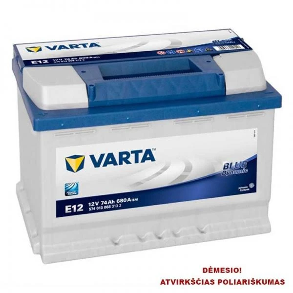 Varta Blue Dynamic 74Ah akumuliatorius (atvirkštinis poliariškumas)