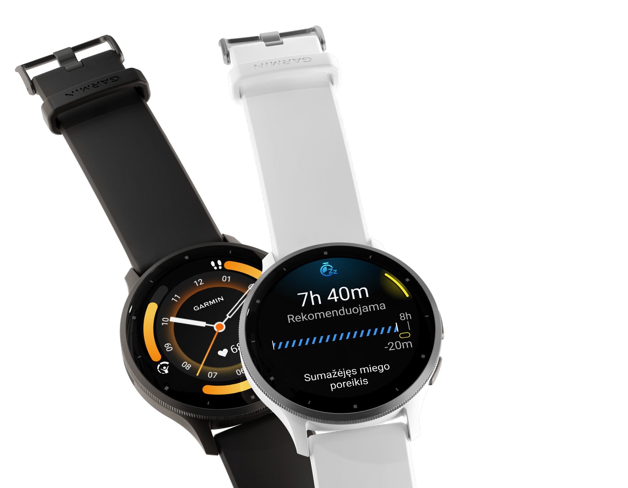 Išmanusis laikrodis Garmin Venu® 3, 45 mm, Sidabro spalvos nerūdijančiojo plieno apvadas su baltojo akmens korpusu ir silikoniniu dirželiu aprašymas - Prekės nuotrauka