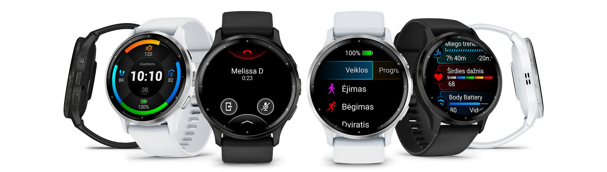 Išmanusis laikrodis Garmin Venu® 3, 45 mm, Sidabro spalvos nerūdijančiojo plieno apvadas su baltojo akmens korpusu ir silikoniniu dirželiu aprašymas - Prekės nuotrauka