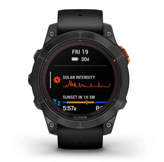 Išmanusis laikrodis Garmin Fenix 7 Pro Solar, Pilkos skalūno spalvos, su juodu dirželiu