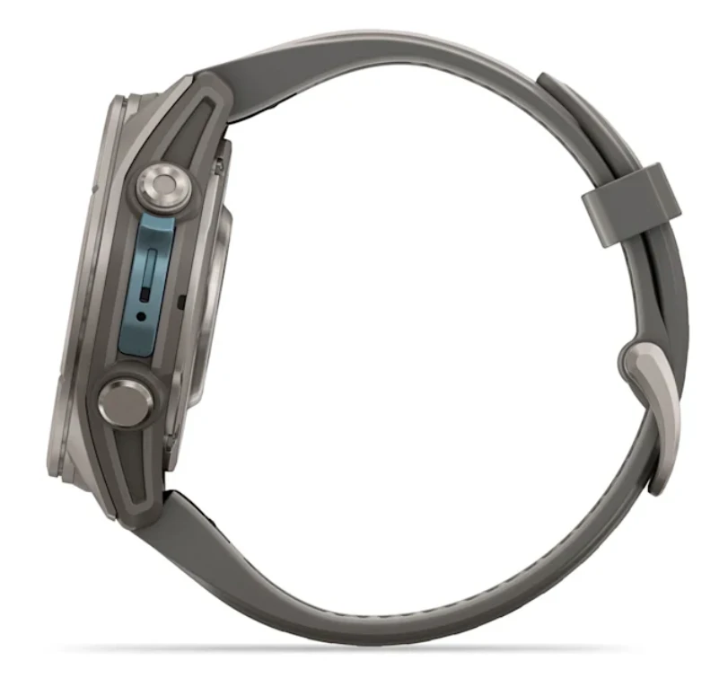 Išmanusis laikrodis Garmin fēnix® 9 – 43mm, Titanas su akmenėlių pilkos spalvos silikoniniu dirželiu | 010-04761-11