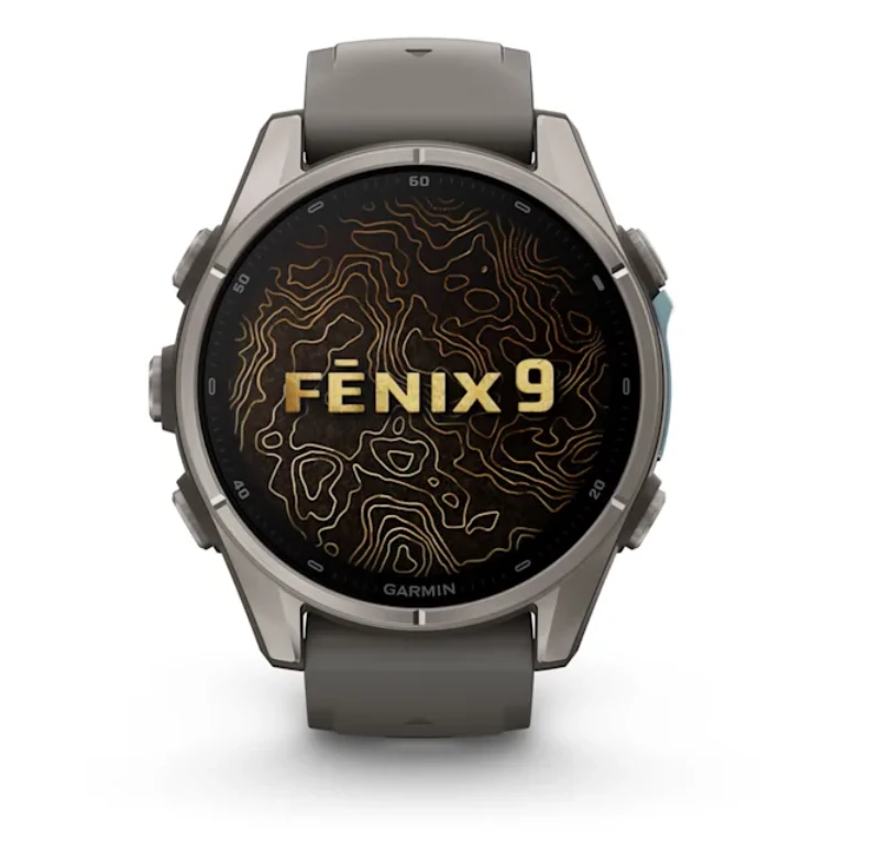 Išmanusis laikrodis Garmin fēnix® 9 – 43mm, Titanas su akmenėlių pilkos spalvos silikoniniu dirželiu | 010-04761-11