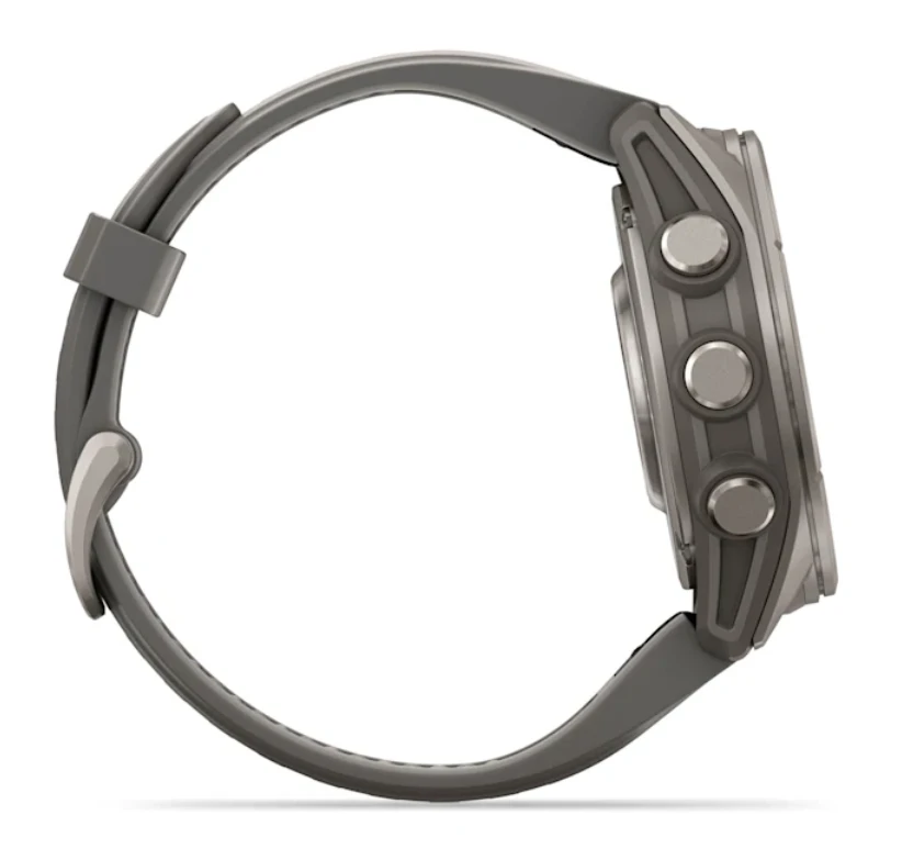 Išmanusis laikrodis Garmin fēnix® 9 – 43mm, Titanas su akmenėlių pilkos spalvos silikoniniu dirželiu | 010-04761-11
