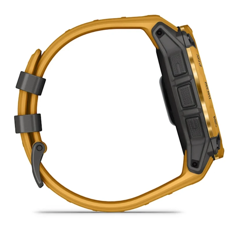 Išmanusis laikrodis Garmin Instinct 3 – 50 mm, Solar, su pilkos/geltonos spalvos silikoniniu dirželiu