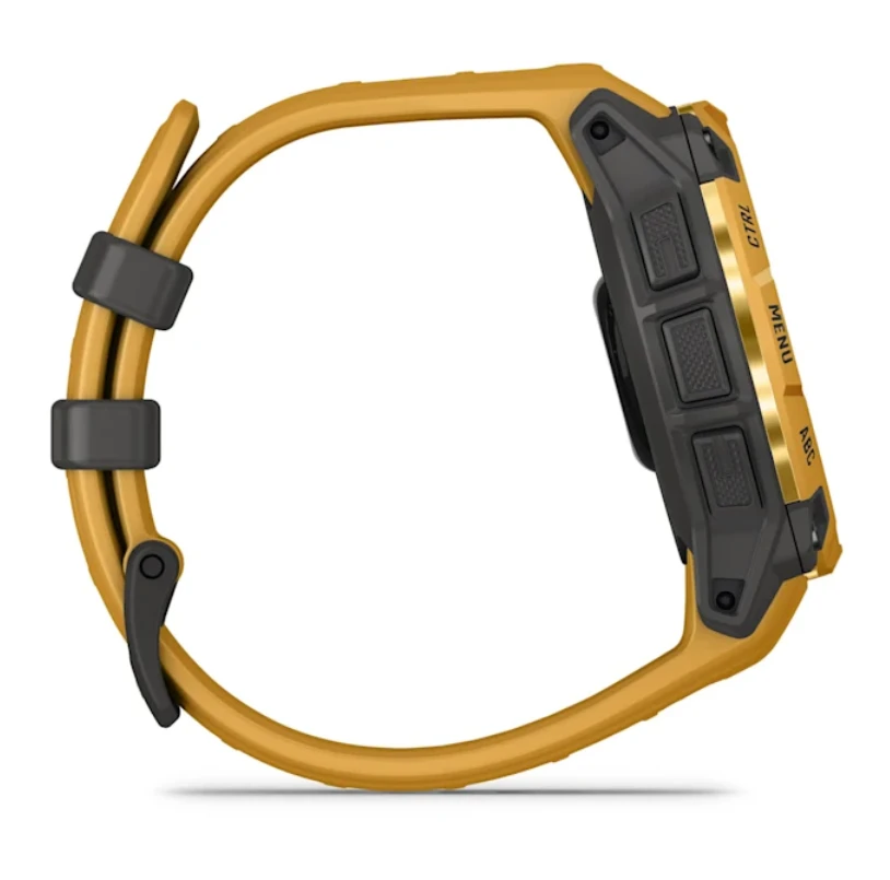 Išmanusis laikrodis Garmin Instinct 3 – 45 mm, Solar, su pilkos/geltonos spalvos silikoniniu dirželiu